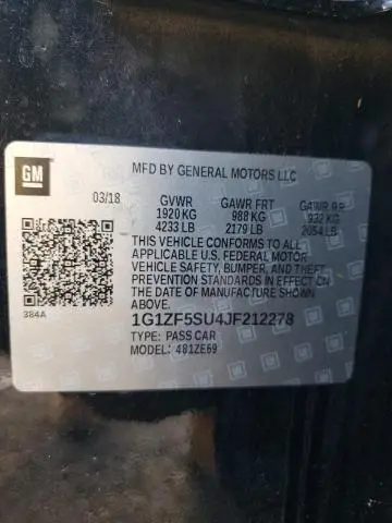 2018 CHEVROLET MALIBU HYBRID  