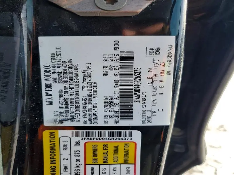 2016 FORD FUSION TITANIUM  