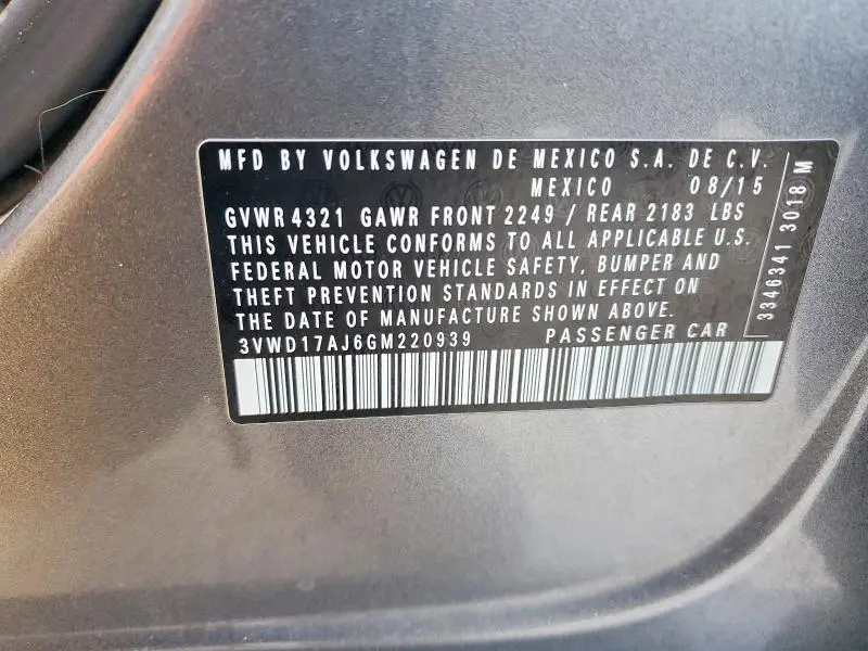 2016 VOLKSWAGEN JETTA SPORT  