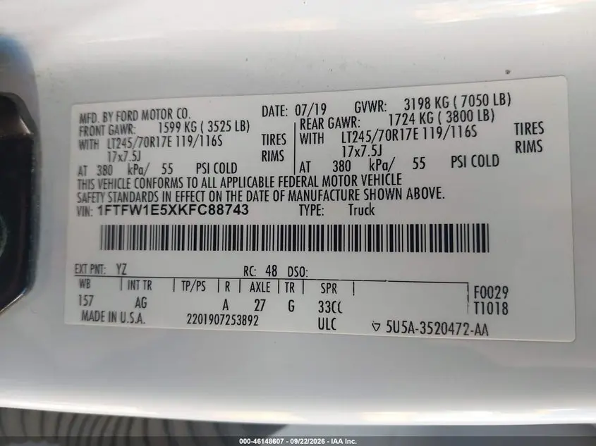 2019 FORD F-150 XL