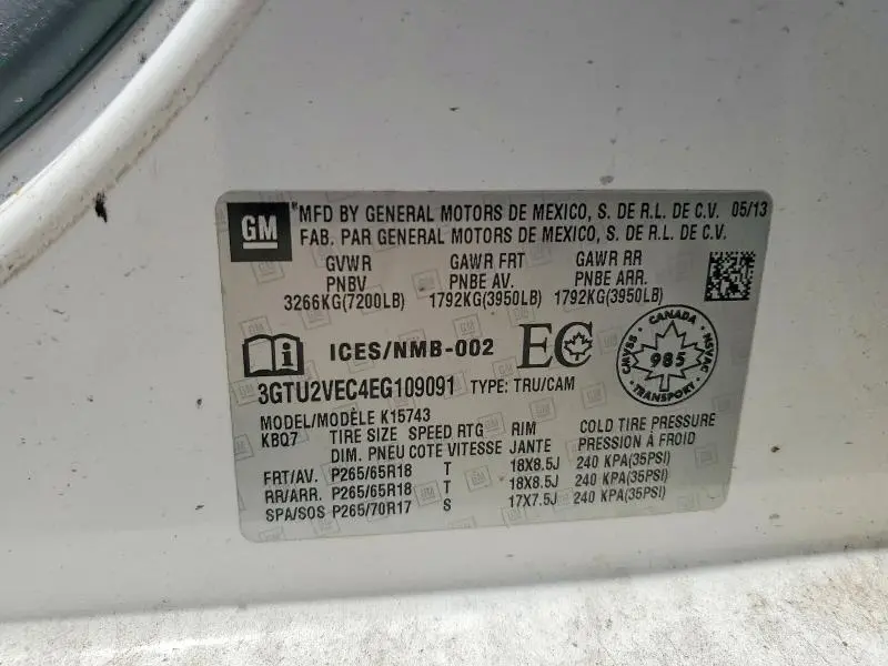 2014 GMC SIERRA K1500 SLT  