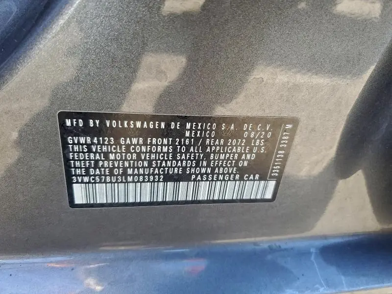 2020 VOLKSWAGEN JETTA S  