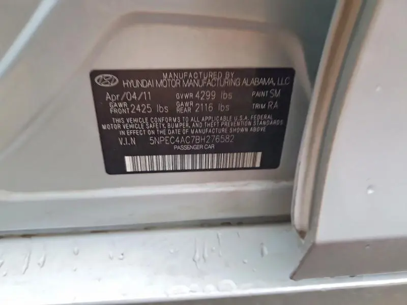 2011 HYUNDAI SONATA SE  