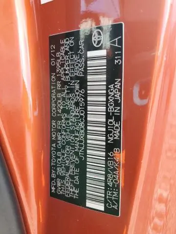 2012 TOYOTA SCION IQ   