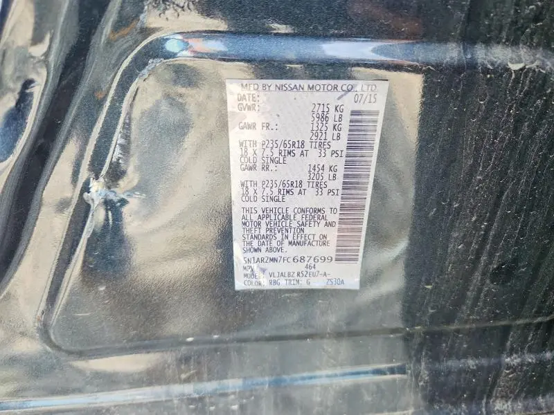 2015 NISSAN PATHFINDER S  
