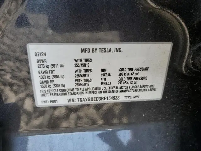 2024 TESLA MODEL Y   