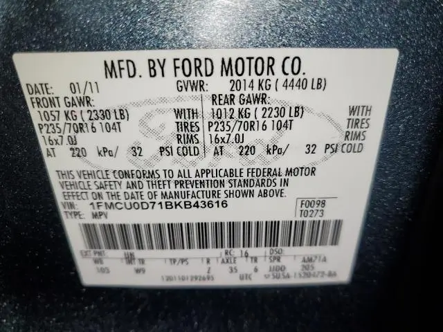 2011 FORD ESCAPE XLT  