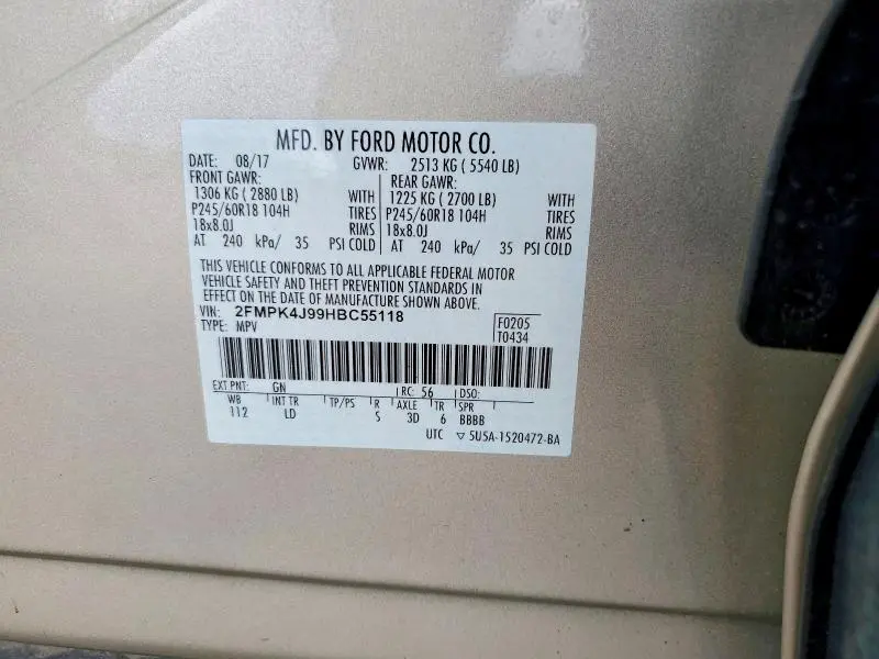 2017 FORD EDGE SEL  