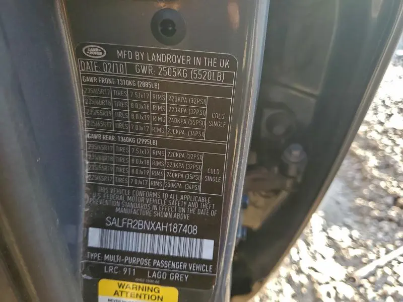 2010 LAND ROVER LR2 HSE  