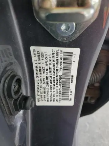 2018 HONDA CIVIC EX  