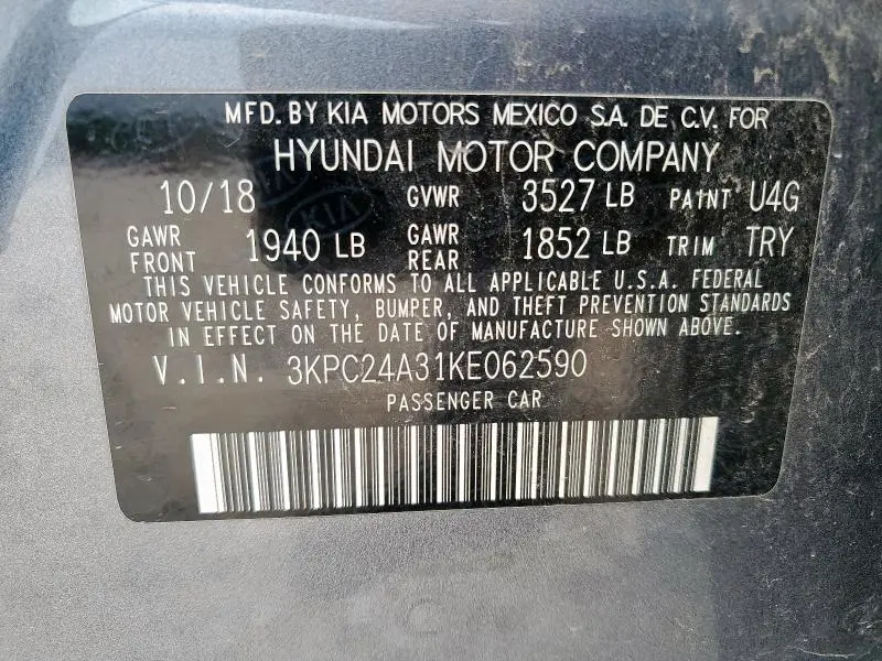2019 HYUNDAI ACCENT SE  