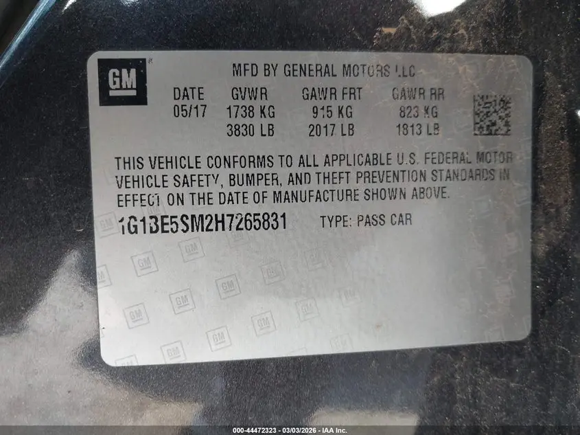 2017 CHEVROLET CRUZE LT AUTO