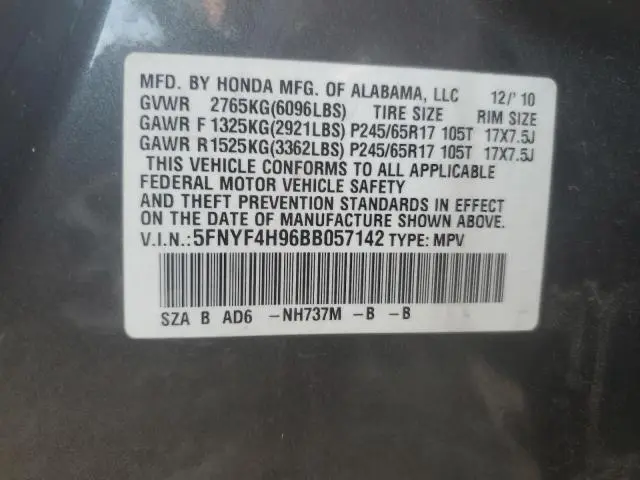 2011 HONDA PILOT TOURING  