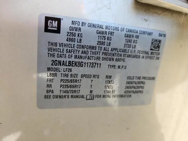 2016 CHEVROLET EQUINOX LS  