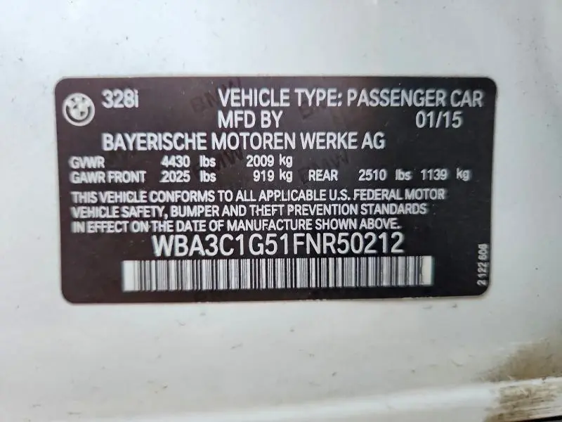 2015 BMW 328 I SULEV  