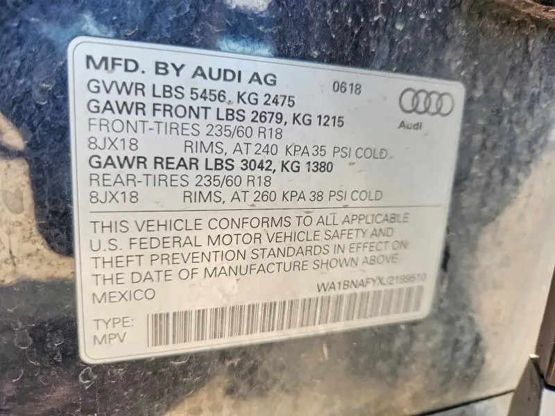 2018 AUDI Q5 PREMIUM PLUS  