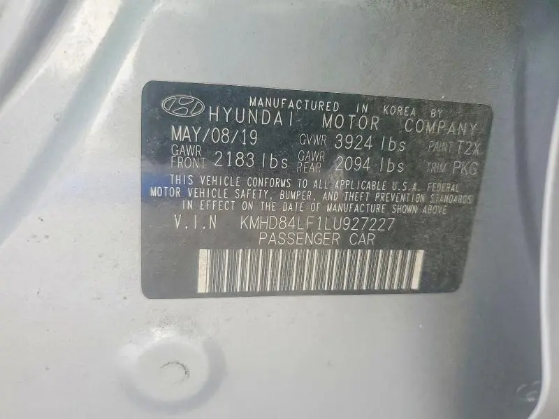 2020 HYUNDAI ELANTRA SEL  