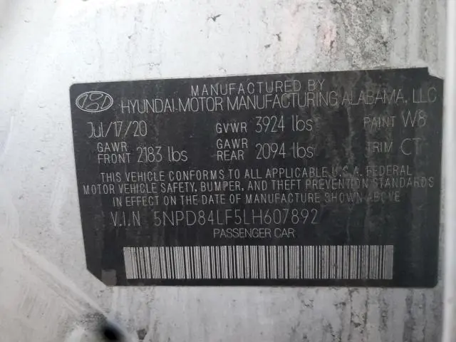 2020 HYUNDAI ELANTRA SEL  