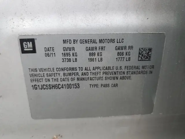 2012 CHEVROLET SONIC LT  
