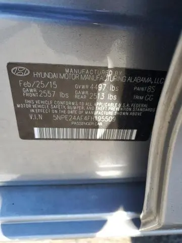 2015 HYUNDAI SONATA SE  