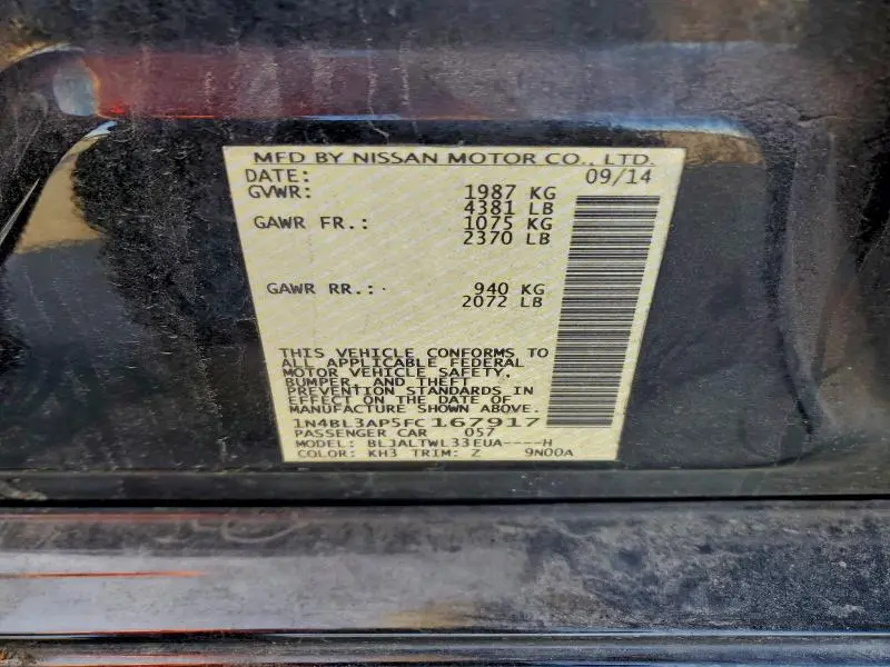 2015 NISSAN ALTIMA 3.5S  