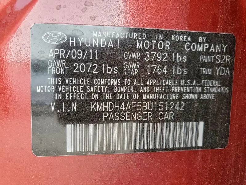 2011 HYUNDAI ELANTRA GLS  