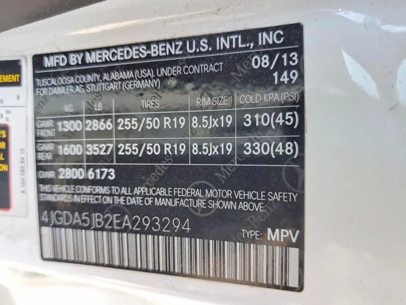 2014 MERCEDES-BENZ ML 350  