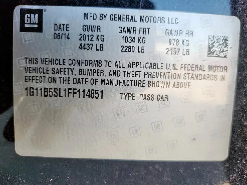 2015 CHEVROLET MALIBU LS  