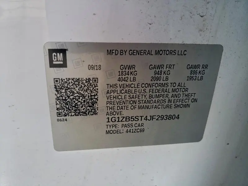 2018 CHEVROLET MALIBU LS  