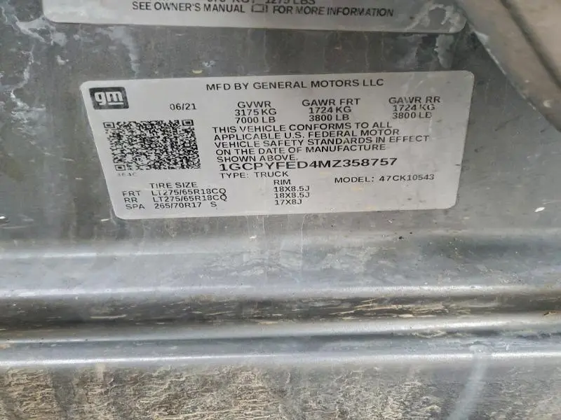 2021 CHEVROLET SILVERADO K1500 LT TRAIL BOSS  