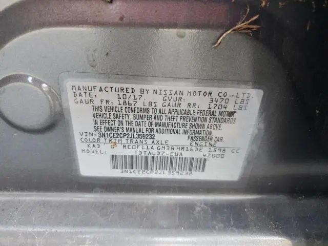 2018 NISSAN VERSA NOTE S  