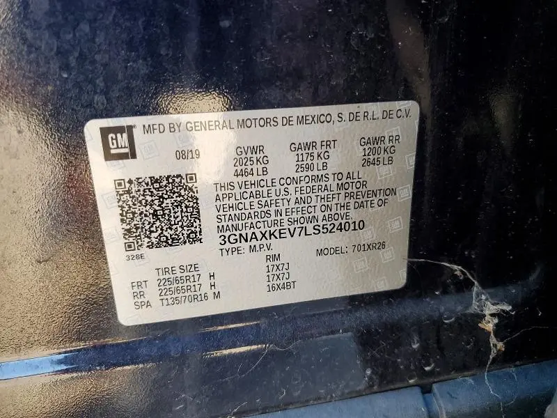 2020 CHEVROLET EQUINOX LT  