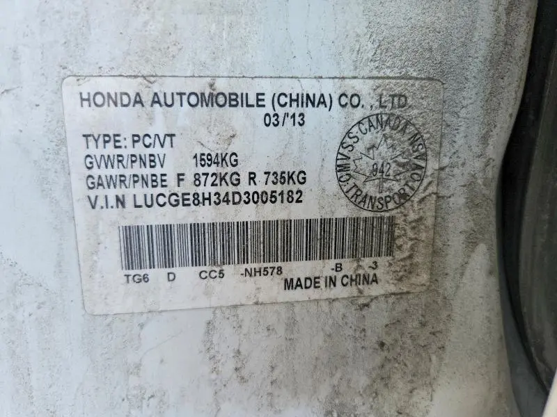 2013 HONDA FIT DX-A  