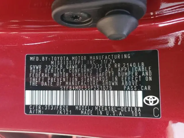 2025 TOYOTA COROLLA LE  