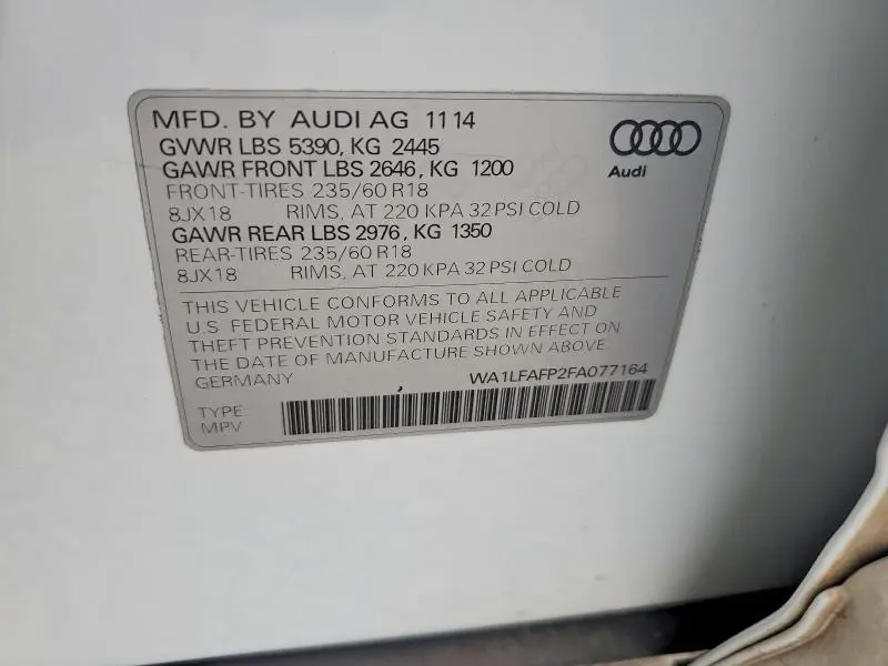 2015 AUDI Q5 PREMIUM PLUS  