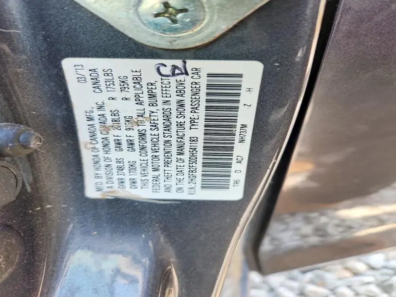 2013 HONDA CIVIC LX  