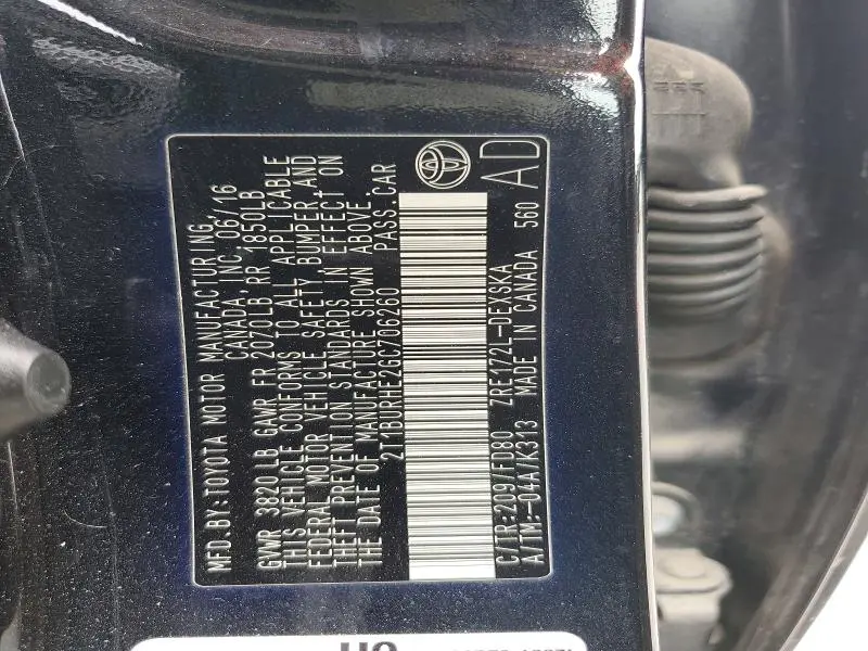2016 TOYOTA COROLLA S PLUS  