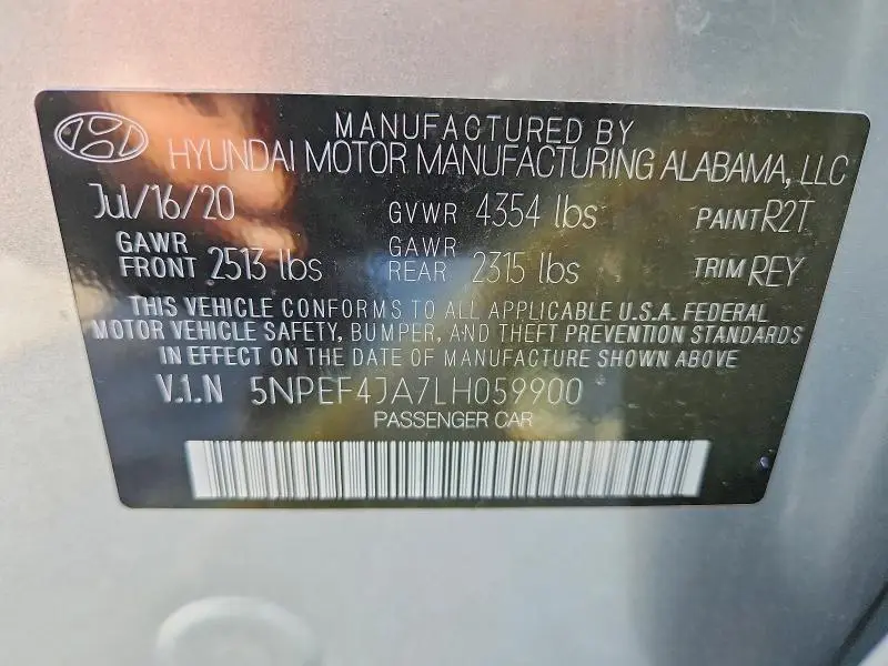 2020 HYUNDAI SONATA SEL  