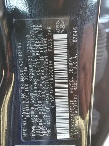 2017 TOYOTA CAMRY LE  