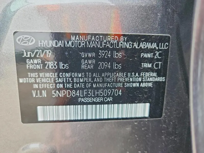 2020 HYUNDAI ELANTRA SEL  