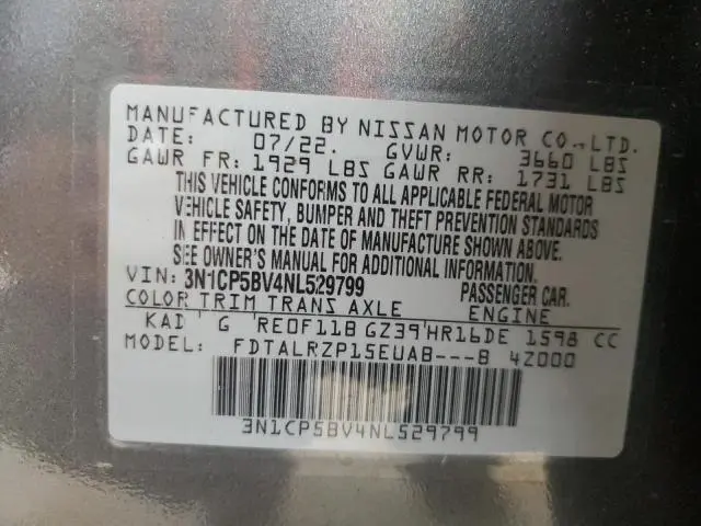 2022 NISSAN KICKS S  