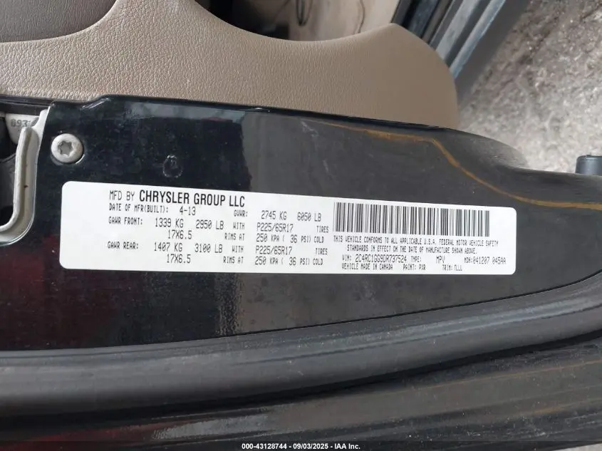 2013 CHRYSLER TOWN & COUNTRY LIMITED