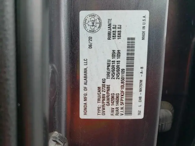 2020 HONDA RIDGELINE SPORT  