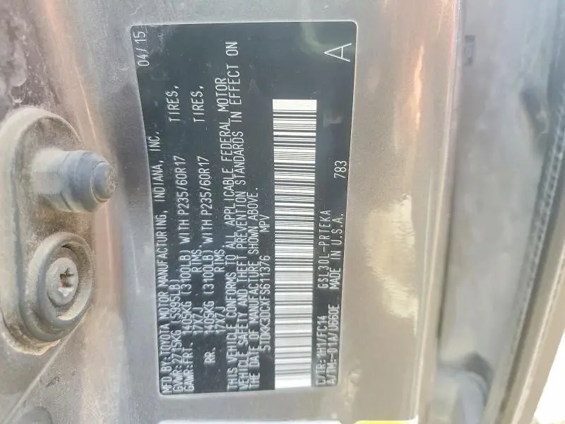 2015 TOYOTA SIENNA LE  