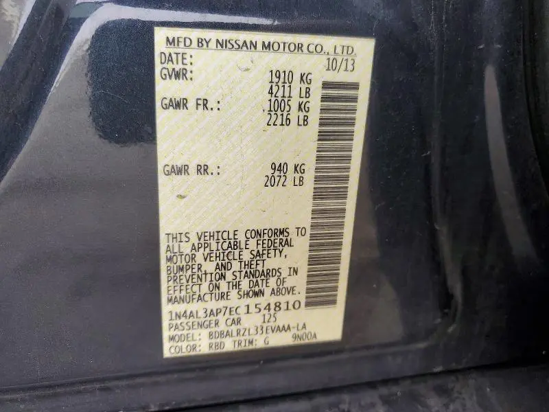 2014 NISSAN ALTIMA 2.5  