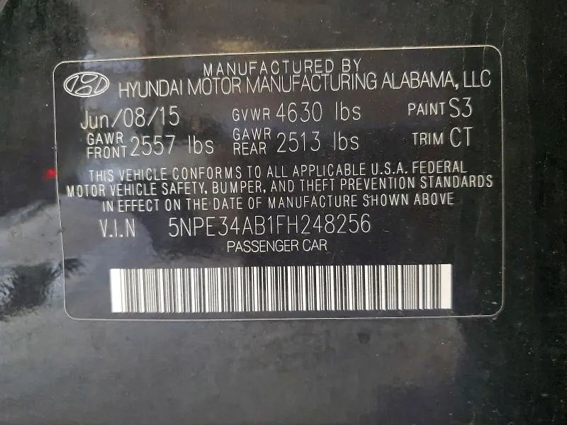 2015 HYUNDAI SONATA LIMITED 2.0T  