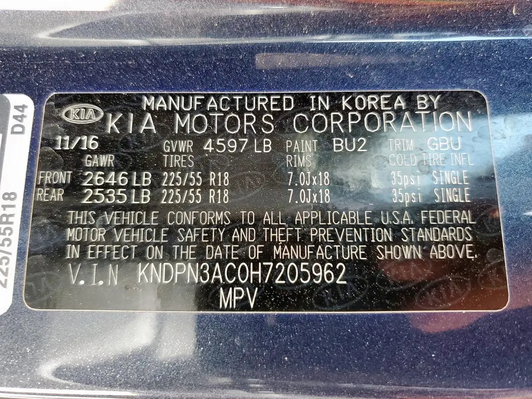 2017 KIA SPORTAGE EX  