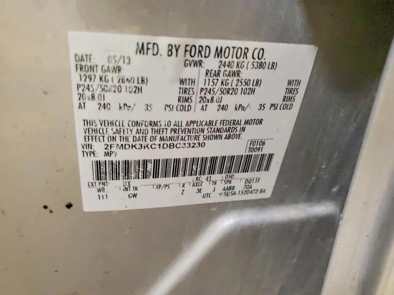 2013 FORD EDGE LIMITED  
