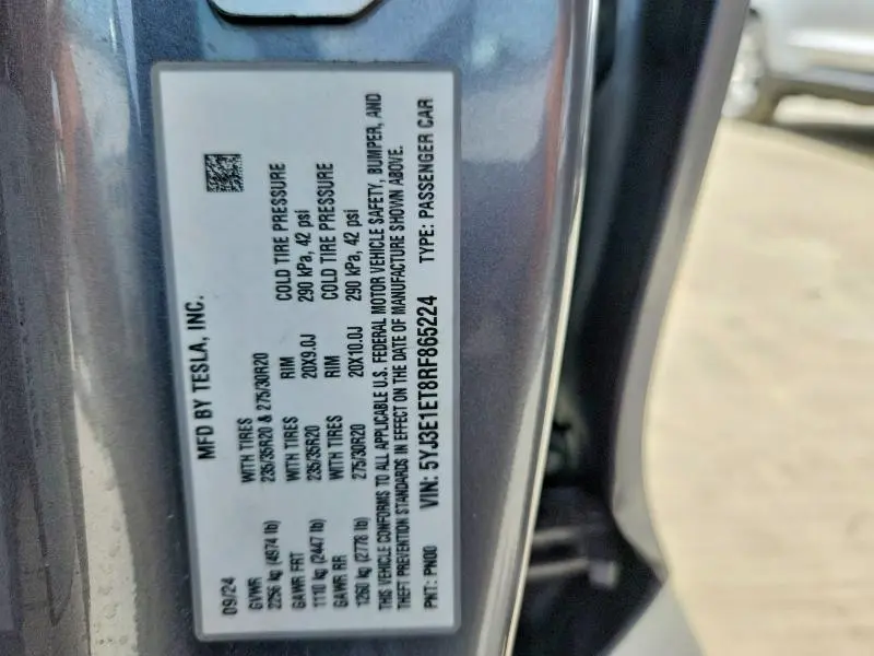 2024 TESLA MODEL 3   