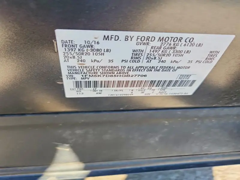 2017 FORD EXPLORER XLT  